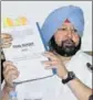  ?? HT PHOTO ?? Punjab CM Amarinder Singh at a press meet in Chandigarh on Monday.