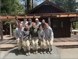  ?? MARY BENJAMIN — FORT BRAGG ADVOCATE-NEWS ?? Americorps team: L to R Front Row: Madi Wise PA; Tiera Lee MD; Lexi Schultz WI; Kate Miller WY; Brooke Herhusky INL to R Back Row: Noah Schiestel IL; TJ Carey MA; Dolan States NE; Gabby Garcia Ceniseros, CA.