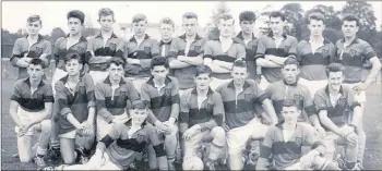  ??  ?? 1962 North Cork Minor champions with Donie Lyons pictured back, 3rd from left: Back l-r: Douglas Fleming, Owen Finn, Donie Lyons, Mick Smith, Johnny O’Keeffe, John Donegan, Colman O’Brien, Sean Moynihan, Tom Hyland, John Walsh (Castletown­roche) and Michael Scarry. Front row l-r: Ned Mullins, John Walsh, Liam Hickey, Eddie Cotter, Tom Monaghan, Pat Fenton, Jerry Carey and Hillary Noonan. Sitting: Mick Reynolds and Leonard Mullins.