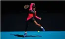  ?? Photograph: TPN/Getty Images ?? Serena Williams showed signs in her match against Naomi Osaka that she is moving much better than she has done for some while. But she still felt the frustratio­n of a late-stage exit.