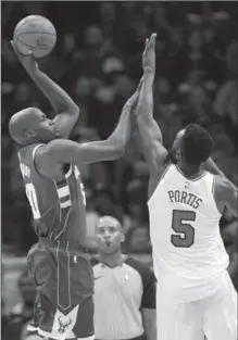  ?? CANADIAN PRESS FILE PHOTO ?? Veteran Canadian centre Joel Anthony, left, has played in 490 NBA games, mostly with the Miami Heat, and is now a free agent.