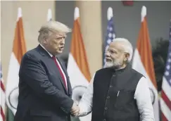  ??  ?? 0 Donald Trump meets with Indian Prime Minister Narendra Modi