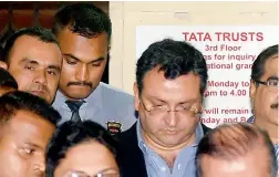  ??  ?? Ousted Tata Sons chairman Cyrus Mistry leaves Bombay House in Mumbai on Wednesday.