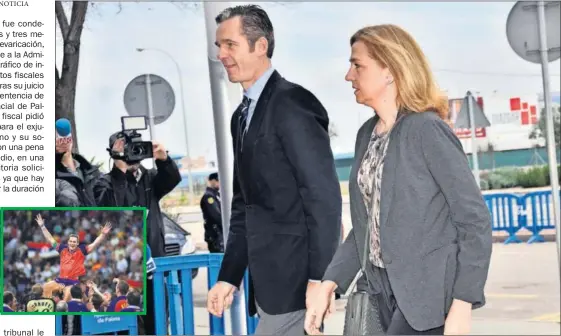  ??  ?? MATRIMONIO. Iñaki Urdangarin, acompañado de la Infanta Cristina en la entrada a los juzgados de la Audiencia Provincial de Palma.