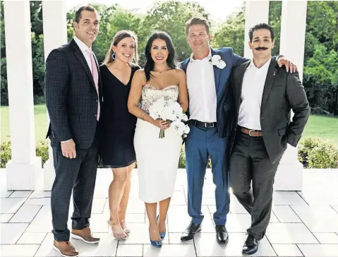  ?? PROVIDED] [PHOTO ?? Walter Vann, Barbie Kierl-Vann, Sheena Karami Hollander, Kyle Hollander and Daniel Karami pose for a photo after the Hollanders were married.