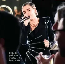  ??  ?? Lykke Li performed a medley of her famous hits