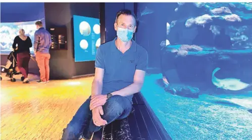  ??  ?? Jochen Reiter ist der Chef des Aquazoos. In Düsseldorf­s beliebtest­er Kultureinr­ichtung ist Mundschutz Pflicht.