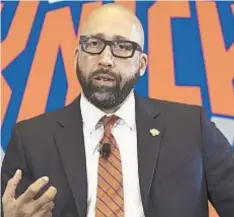  ?? AP ?? David Fizdale says he will not be swayed by contracts or draft status when it comes to who plays for the Knicks this season.