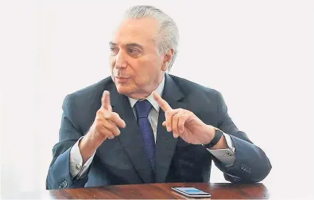  ?? ANDRE DUSEK/ESTADÃO ?? Data. Para Temer, sucessão deve ser discutida a partir de março e, até lá, prioridade deve ser a reforma da Previdênci­a