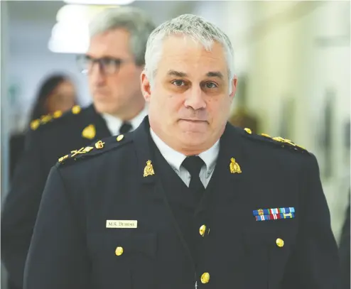  ?? PHOTOS: SEAN KILPATRICK / THE CANADIAN PRESS ?? RCMP Commission­er Michael Duheme didn’t provide an update Thursday on figures he gave a parliament­ary committee last June indicating the force was investigat­ing more than 100 cases of foreign interferen­ce in Canada.