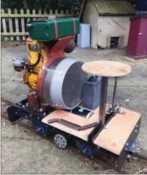  ?? Photo: Rugby ME ?? BELOW: Super power! The Scamp-based loco being built by Rugby ME member Rolf Thomas is certainly going to be quite a loco once complete...