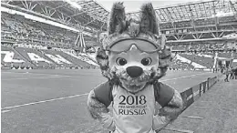  ??  ?? La mascota de Rusia 2018 está a la espera del arranque mundialist­a/ Cortesía