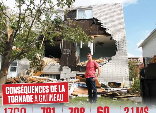  ?? PHOTO GUILLAUME ST-PIERRE ?? Marc Lamoureux devra détruire et reconstrui­re deux de ses immeubles à logements après le passage d’une tornade de force 3 à Gatineau la semaine dernière. Il aimerait bien couler les fondations des futurs bâtiments avant l’arrivée de l’hiver.