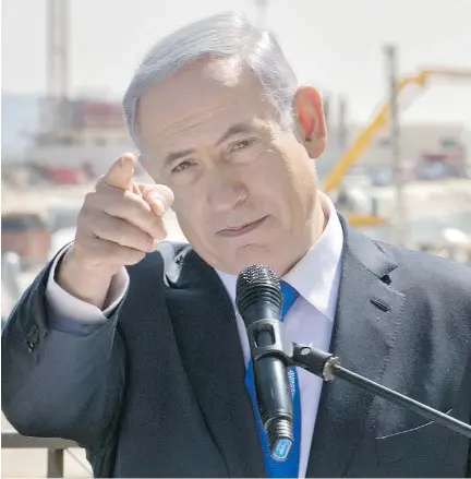  ??  OLIVIER FITOUSSI/THE ASSOCIATED PRESS ?? Israeli Prime Minister Benjamin Netanyahu may be facing a narrow defeat in Tuesday’s election.