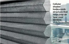  ?? SHIBUIINTE­RIORS.CO.NZ ?? Cellular shades’ honeycomb structure that helps trap air near your window.