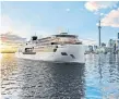  ?? A rendering of Viking’s new expedition ship. Itinerarie­s will include a 47-day Patagonia-to-Canada cruise. ??