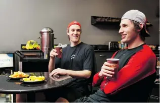  ??  ?? Kyle Turris, left, and teammate Patrick Wiercioch grew up together in Burnaby. Wiercioch says the Senators have taught him much about nutrition and that it has made a difference in his game.