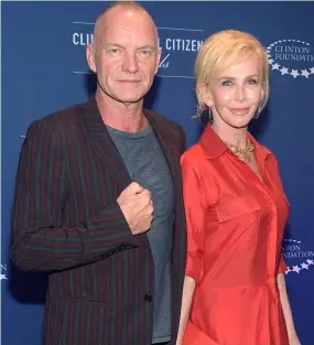  ??  ?? ‘The Last Ship’ was written by Sting, pictured here with wife Trudie