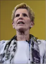  ??  ?? Ontario premier Kathleen Wynne