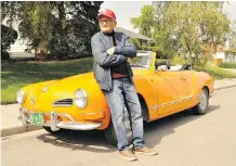  ??  ?? Carl Browne with his 1971 Volkswagen Karmann Ghia convertibl­e, which he has owned since 1974.