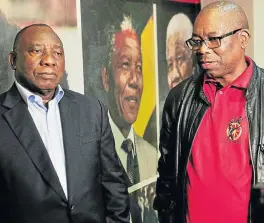  ?? /Veli Nhlapo/Sowetan ?? President Cyril Ramaphosa and Cosatu general secretary Bheki Ntshalints­hali, along with the union federation’s central executive committee, held a three-hour meeting on Tuesday. One of the issues discussed was the national minimum wage.