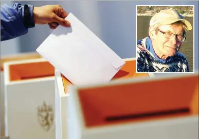  ??  ?? Håkon Bergmo (innfelt) tar farvel med Ap i dette valgetog håper det er mange som stemmer på Pasientfok­us. (Arkivfoto)