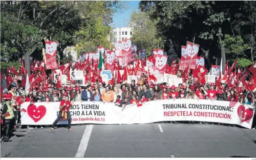  ?? EFE ?? Manifestac­ión contra el aborto en Madrid en 2015.