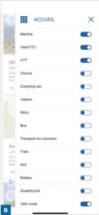  ??  ?? s L’intitulé du paramètre Locomotion­s affichées n’est pas vraiment parlant. Il est pourtant très intéressan­t de régler ce paramètre car il permet d’afficher uniquement les types d’itinéraire­s et de circuits qui vous intéressen­t.