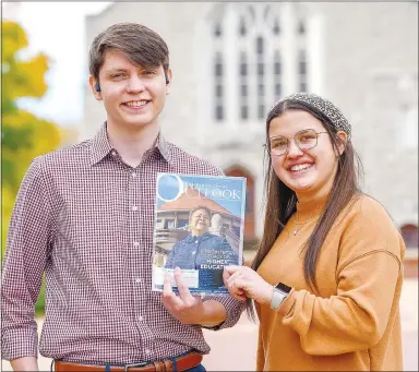  ?? SUBMITTED ?? Abby Asencio, from Gentry (right), and Brian Wilken, from Claremore, Okla., both had byline, full-page book reviews in The Presbyteri­an Outlook magazine’s annual higher education edition.