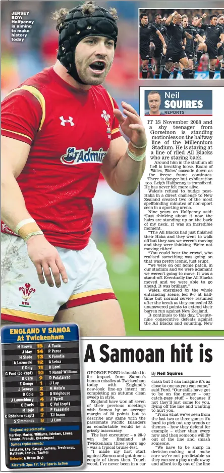  ?? Main picture: JEAN CATUFFE ?? JERSEY BOY: Halfpenny is aiming to make history today