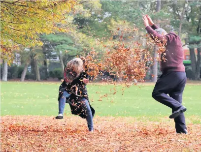  ??  ?? A couple having fun at Parc Howard