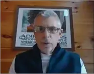  ?? FACEBOOK VIDEO SCREENSHOT ?? Oneida County Executive Anthony Picente reporting COVID- 19updates for the county on Jan. 7fromhis home. The county executive is in isolation after testing positive for COVID- 19earlier this week.