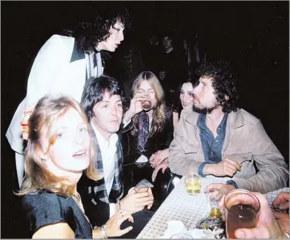  ?? Julian Wasser Craig Krull Gallery, Santa Monica ?? THE PARTY’S JUST GETTING STARTED
Julian Wasser, below, captured Linda and Paul McCartney, above from left, Gregg Allman, Cher, and Bob and Sara Dylan.