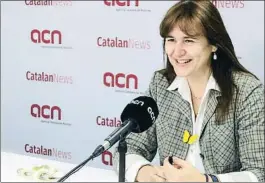  ?? ÀLEX RECOLONS / ACN ?? Borràs, ayer, en la rueda de prensa organizada por la agencia ACN