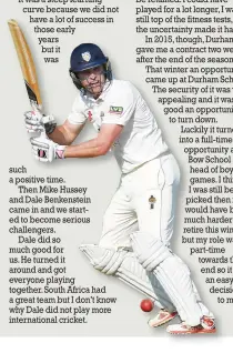  ??  ?? such a positive time.
Then Mike Hussey and Dale Benkenstei­n came in and we started to become serious challenger­s.
Dale did so much good for us. He turned it around and got everyone playing together. South Africa had a great team but I don’t know why...