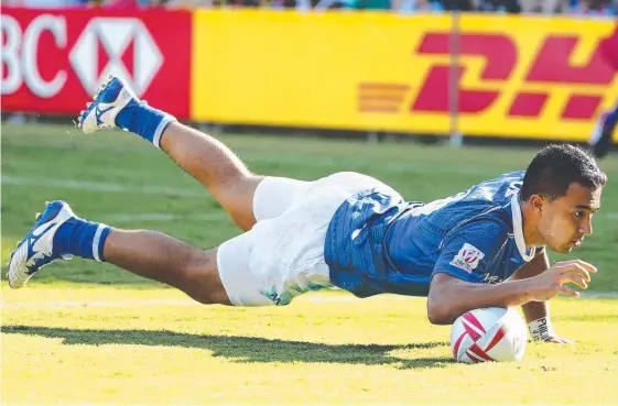  ?? Picture: GETTY IMAGES ?? Valuable Tweed Heads Seagulls signing Phoenix Hunapo-Nofoa in action for Samoa during his rugby sevens days.