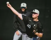  ?? ASHLEY LANDIS/AP ?? Chicago White Sox starting pitcher Michael Soroka throws during spring training workouts at Camelback Ranch in Phoenix on Tuesday.