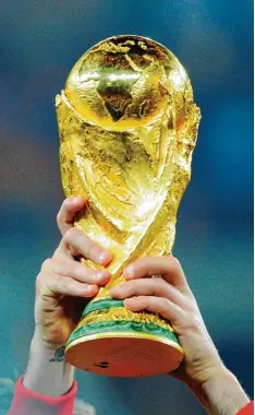  ?? Foto: Brandt/dpa ?? Noch ist nicht klar, wer den WM Pokal am Ende in den Händen halten darf, doch die Sieger des DZ Tippspiels zur Weltmeiste­rschaft stehen bereits fest.