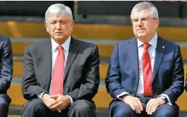  ??  ?? Andrés Manuel López Obrador y Thomas Bach