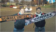  ??  ?? Francesco Davi and Debora Sacco, both from Sicily, after enjoying their first Dundee derby.
“We both really enjoyed the game. It was our first time at a Dundee v Dundee United game. The atmosphere was incredible and the last quarter of the match was...