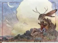  ??  ?? A watercolor painting of Samuel C.B. and his trusty jackalope.