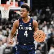  ?? Nick Wass/Associated Press ?? UConn guard Nahiem Alleyne is becoming a key contributo­r off the bench for the Huskies.