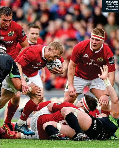  ??  ?? IN FLIGHT: Keith Earls breaks the Welsh cover