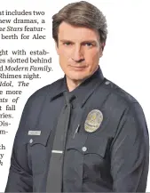  ?? KEVIN FOLEY/ABC ?? John Nolan (Nathan Fillion) pursues his dream as “The Rookie.”