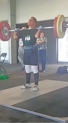  ?? Photo: Anasilini Rtauva ?? Team Fiji weightlift­er Apolonia Vaivai trains in Gold Coast, Australia on April 3, 2018..