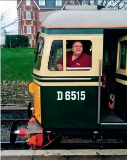  ??  ?? Barry Evans, suitably sitting in the cab of one of his beloved Class 33s. (71A Locomotive Group)