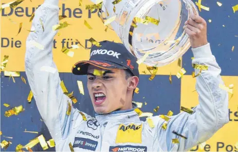  ?? FOTO: DPA/UWE ANSPACH ?? Erfolge wie den Gesamtsieg in der DTM 2015 wünscht sich der Pascal-Wehrlein-Fanclub aus Worndorf auch in dieser Saison