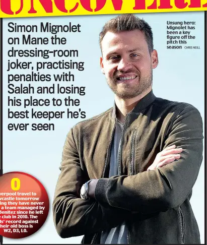  ?? CHRIS NEILL ?? Unsung hero: Mignolet has been a key figure off the pitch this season