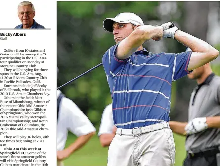  ?? BILL LACKEY / STAFF 2014 ?? Bellbrook’s Jeff Scohy will be seeking to earn a return trip to the U.S. Amateur at Monday’s qualifier at Moraine Country Club. Scohy competed at Chambers Bay in 2010.