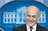  ?? SUSAN WALSH/AP ?? John Kelly, seen speaking Thursday, says President Donald Trump’s Twitter activity doesn’t add difficulty to his job.